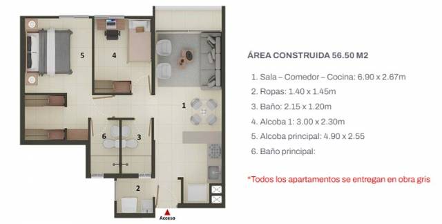 Apartamentos en Proyecto 8-26 Central, Cali