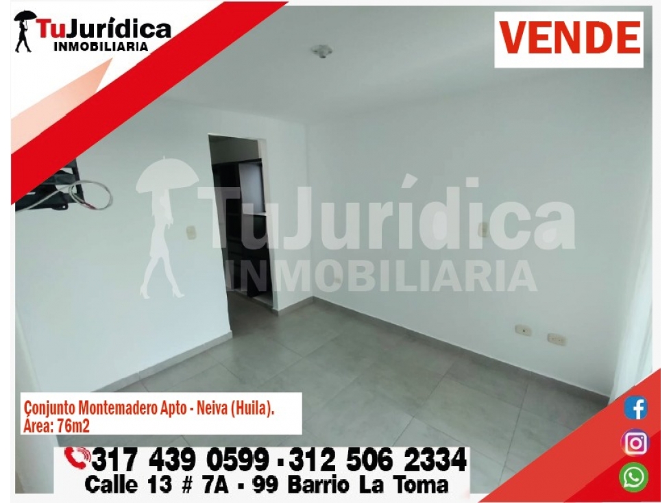 SE VENDE  APARTAMENTO  C.C. MONTEMADERO - NEIVA (HUILA-COL)