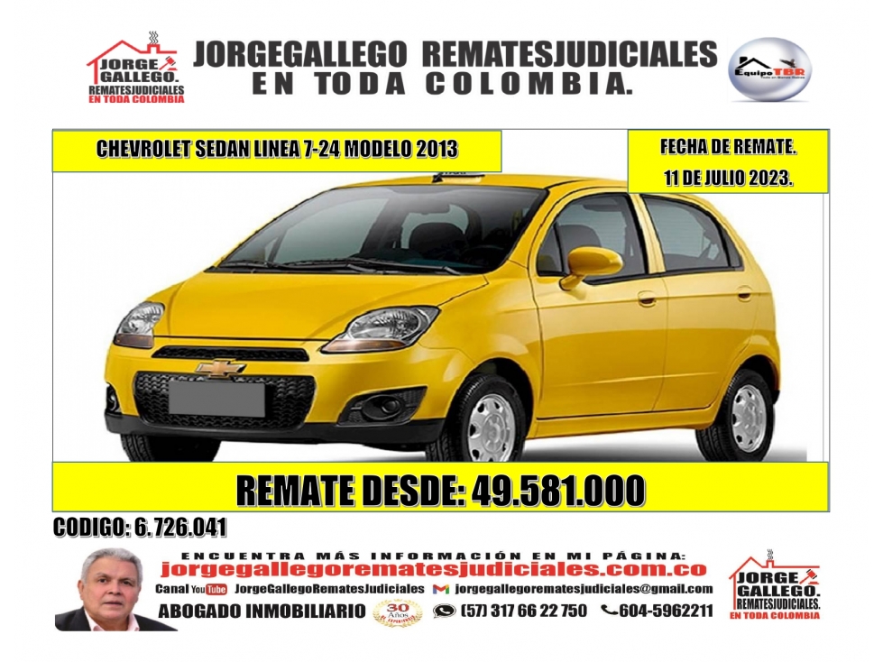 Remate. Chevrolet 2013.Servicio Publico